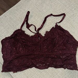 Aerie Lace Bralette in Burgundy
